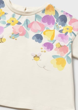 Mayoral Kız Bebek Baskılı Tshirt Bej