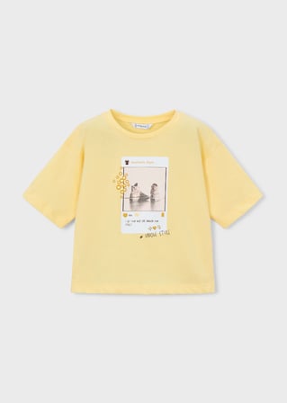 Mayoral Kız Çocuk Oversize Baskılı Tshirt Sarı