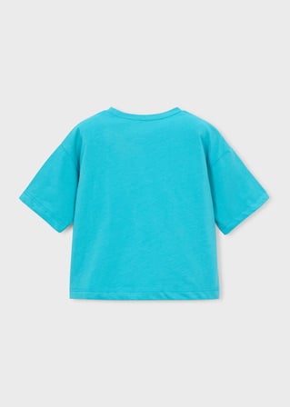 Mayoral Kız Çocuk Oversize Baskılı Tshirt Mavi