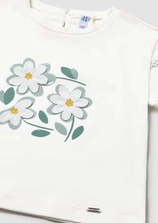 Mayoral Kız Bebek Baskılı Tshirt Krem