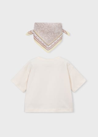 Mayoral Kız Çocuk Bandana Ve Tshirt Set Bej