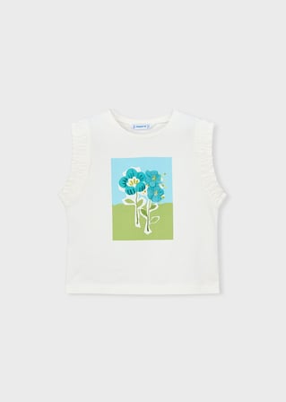 Mayoral Kız Çocuk Askılı Tshirt Krem
