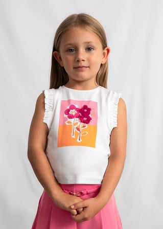 Mayoral Kız Çocuk Askılı Tshirt Beyaz
