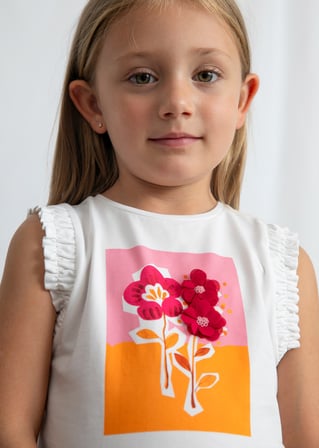 Mayoral Kız Çocuk Askılı Tshirt Beyaz