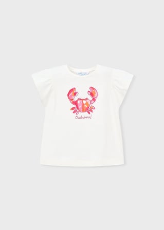 Mayoral Kız Çocuk Baskılı Tshirt Beyaz