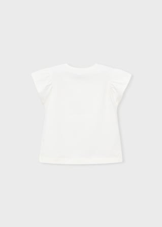 Mayoral Kız Çocuk Baskılı Tshirt Beyaz