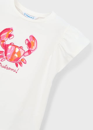 Mayoral Kız Çocuk Baskılı Tshirt Beyaz