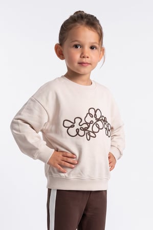 Cichlid Kız Çocuk Sweatshirt Bej