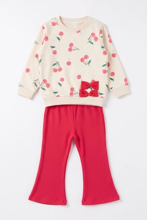 Kız Bebek Little Cherry Eşofman Takım Pembe