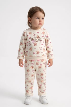 Kız Bebek Prety Girl Eşofman Takım Bej