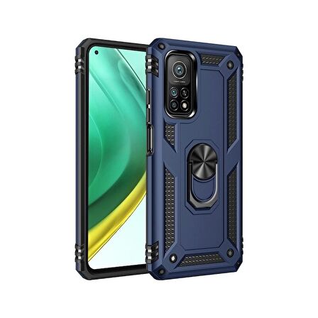 Smcase Xiaomi Mi10T Pro Kılıf Vega Yüzüklü Standlı Tank Kapak