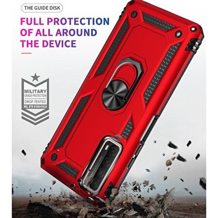 Smcase Huawei P Smart 2021 Kılıf Vega Yüzüklü Standlı Tank Kapak  Nano Ekran Koruyucu