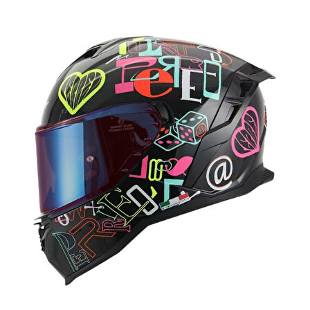 Sway Kapalı Kask Sw 867 Storm Peri Colorful