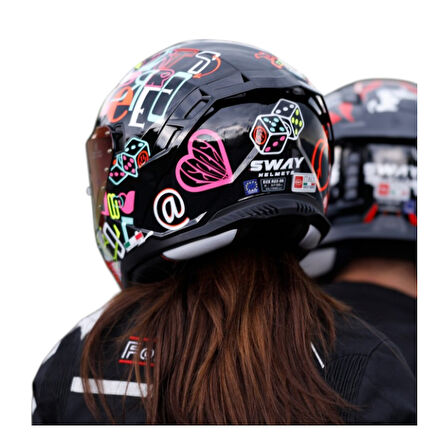 Sway Kapalı Kask Sw 867 Storm Peri Colorful