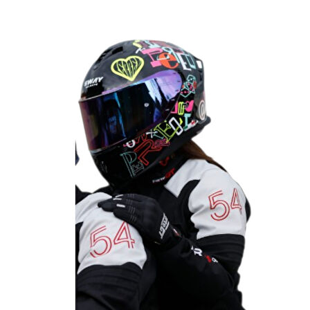 Sway Kapalı Kask Sw 867 Storm Peri Colorful