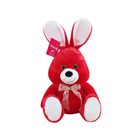 1554KR Selay, Oturan Sevimli Tavşan 37 cm Kırmızı FABBATOYS
