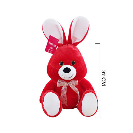 1554KR Selay, Oturan Sevimli Tavşan 37 cm Kırmızı FABBATOYS