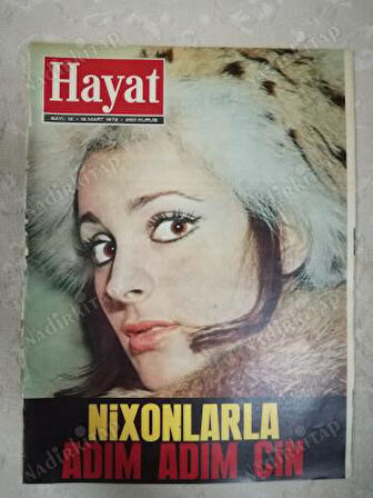 HAYAT DERGİSİ-16 MART 1972 -SAYI 12-KAPAK:AHU TUĞBAY,KURULUŞUNUN 24. YILINDA İSRAİL,NİXON ÇİN’DE,LIZA MINELLI,MARMARA GEMİSİ BATTI:İHMAL Mİ?