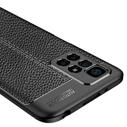 Gpack Xiaomi Redmi Note 11 4G Kılıf Niss Silikon Deri Görünümlü Kamera KorumalıNano Glass