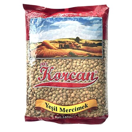 Korcan Yeşil Mercimek 1000 gr 3 lü