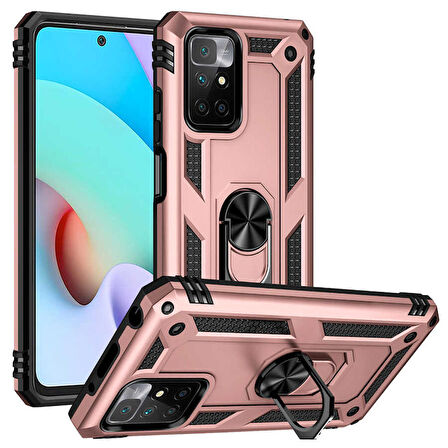 Gpack Xiaomi Redmi Note 11 4G Kılıf Vega Tank Standlı Yüzüklü Mıknatıslı
