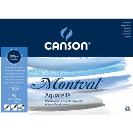 Canson Sulu Boya Bloğu Pad Canmontv 12S A3 300 GR