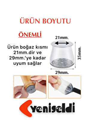 8 Adet Keçeli Silikon Masa Sandalye Pabuç Kaydırmaz Zemin Koruyucu 35mm Taban 30mm Boğaz