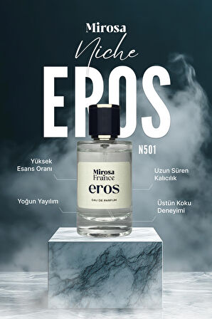 Mirosa de France Eros Niche Collection Yüksek Kalıcı Erkek Parfum EDP Premium Kutu 50ml N501