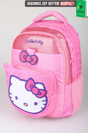  x Dekomus Lisanslı Hello Kitty Glitter Bow Collection Büyük Boy Okul Çantası 