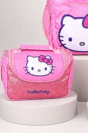  x Dekomus Lisanslı Hello Kitty Glitter Bow Collection Okul Çantası,Termoslu Beslenme Çantası ve Kalem Çantası Seti