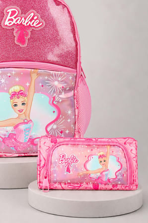 x Dekomus Lisanslı Barbie Ballerina Magic Collection Büyük Boy Okul Çantası ve Kalem Çantası Seti
