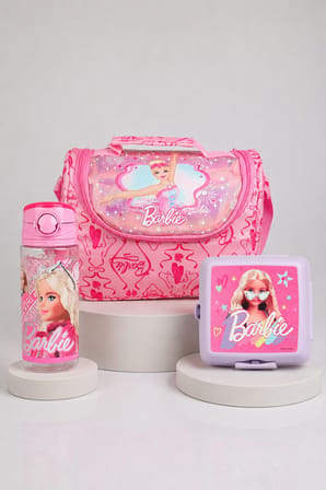 x Dekomus Lisanslı Barbie Ballerina Magic Collection Termoslu Beslenme Çantası,Beslenme Kabı ve Matara Seti