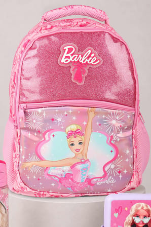 x Dekomus Lisanslı Barbie Ballerina Magic Collection Büyük Boy Okul Çantası,Beslenme Kabı ve Matara Seti