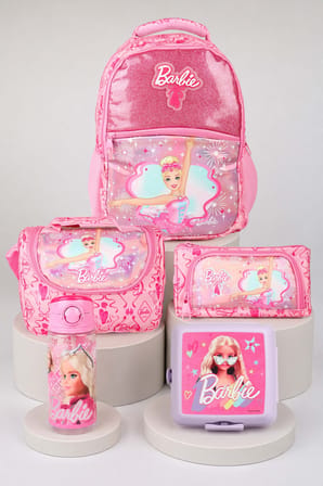 x Dekomus Lisanslı Barbie Ballerina Magic Collection Okul,Termoslu Beslenme ve Kalem Çantası,Beslenme Kabı,Matara Seti