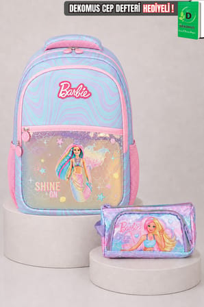 x Dekomus Lisanslı Barbie Deniz Kızı Collection Okul ve Kalem Çantası Seti