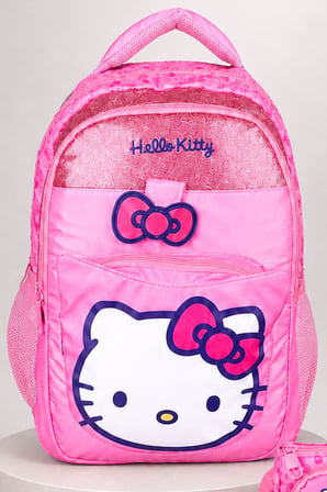  x Dekomus Lisanslı Hello Kitty Glitter Bow Collection Büyük Boy Okul Çantası ve Kalem Çantası Seti