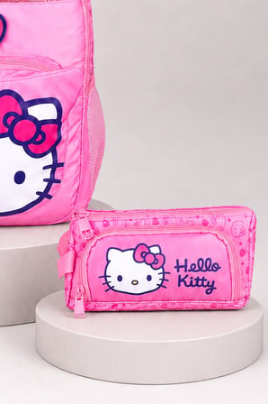  x Dekomus Lisanslı Hello Kitty Glitter Bow Collection Büyük Boy Okul Çantası ve Kalem Çantası Seti