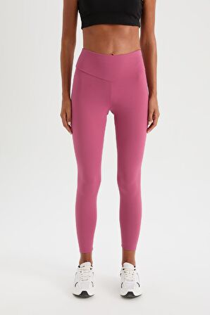 DeFactoFit Yüksek Bel Beli Saran Esnek Basic Düz Sporcu Tayt B4147AX25SPBR123