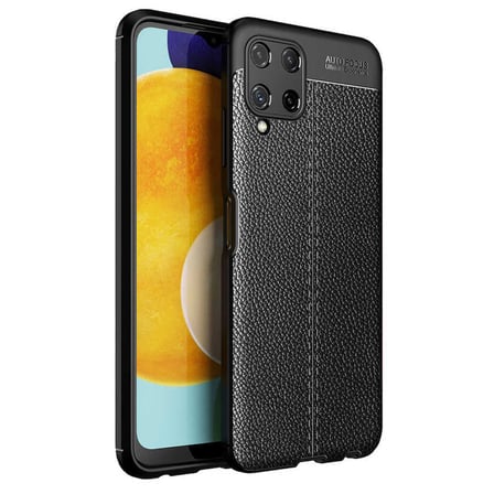 Gpack Samsung Galaxy M22 Kılıf Niss Silikon Deri Görünümlü Kamera KorumalıNano Glass