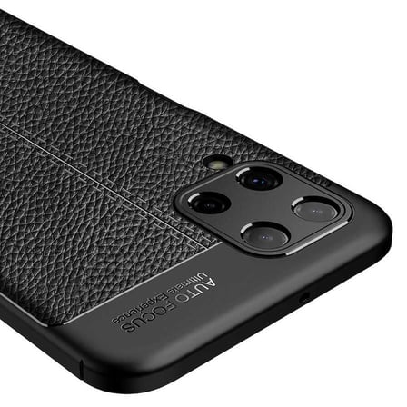 Gpack Samsung Galaxy M22 Kılıf Niss Silikon Deri Görünümlü Kamera KorumalıNano Glass