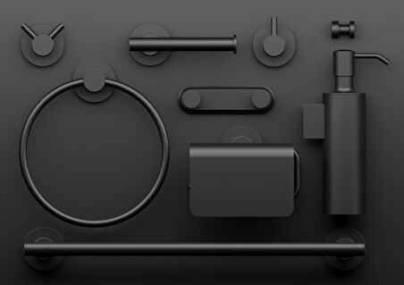 Line Bathroom MASTER TUVALET FIRÇALIK 128635 MAT SİYAH BUZLU CAM