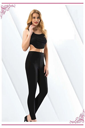 Kadın Pamuklu Uzun Tayt Siyah