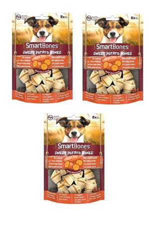 Smartbones Tavuklu ve Tatlı Patatesli Mini Kemik 8 Li 128 Gr. X 3 Adet