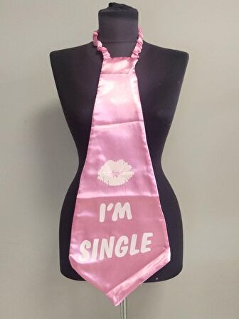 KRAVAT I'M SINGLE PEMBE