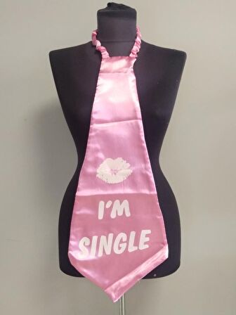 KRAVAT I'M SINGLE PEMBE