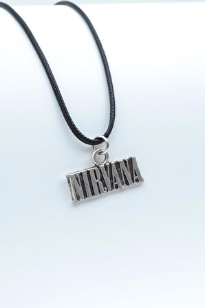 Nirvana Kolye Deri İp Kolye Gümüş Kaplama Erkek Kadın Kolye
