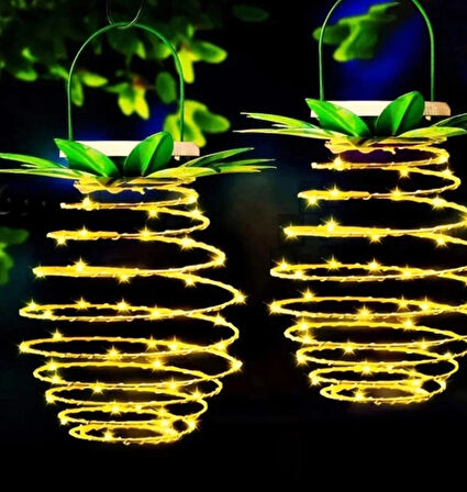 Dekoratif Ananas Görünümlü Güneş Enerjili Dekoratif Led Işık Solar Peri Led 1 adet