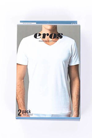 Erkek 2'li Siyah V Yaka Kısa Kol Tişört Atlet 039