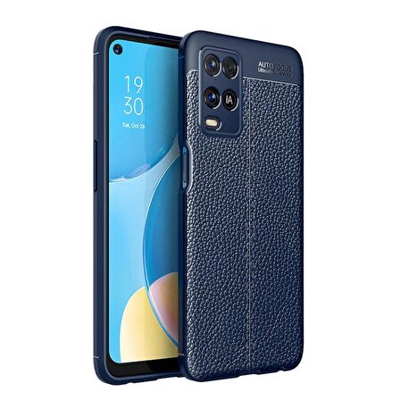 Smcase Oppo A54 Kılıf Deri Dokulu Silikon