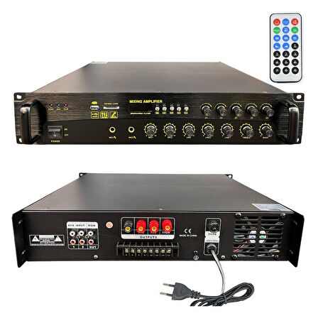 Bofmann BF-1005T 1000 Watt Usb Sd Bluetooth Hat Trafolu 5 Bölgeli Amfi Mixer Anfi